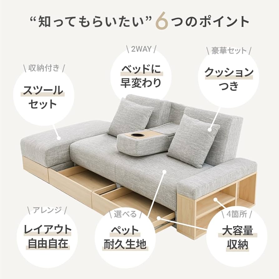 【ソファのみ・オットマン と一緒にご購入ください】モダンデコ 2WAYソファ Amazon｜モダンデコ ソファー 2人掛け リクライニング